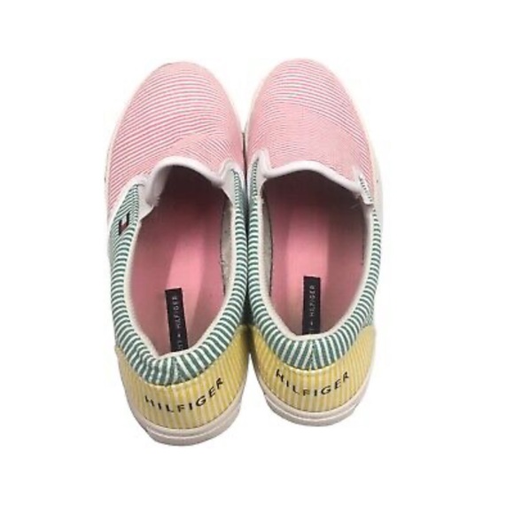 Tommy Hilfiger Striped Sneaker Women 8.5 Slip On - Picture 4 of 6